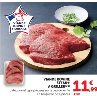 Viande bovine steak à griller