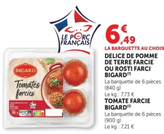 Délice de pomme de terre farcie, Rosti farci ou Tomate farcie Bigard