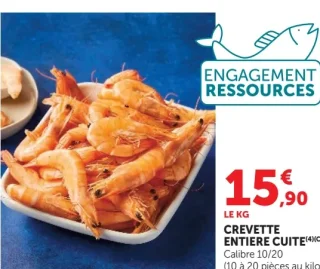 Crevette entiere cuite
