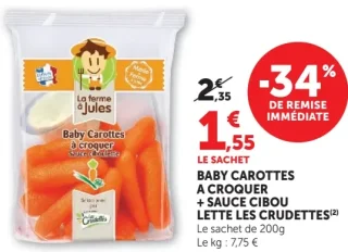 Baby carottes à croquer + sauce ciboulette La Ferme à Jules