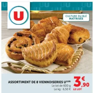 Assortiment de 8 viennoiseries U