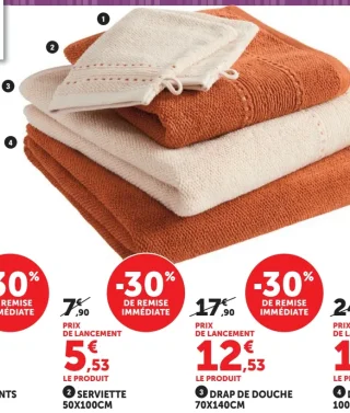 Drap de douche 70x140cm U Maison