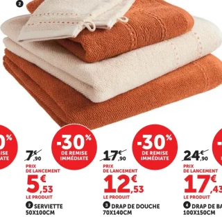 Serviette 50x100cm U Maison