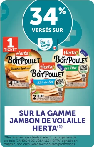 Gamme jambon de volaille Herta Bon Poulet