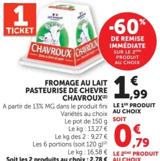 FROMAGE AU LAIT PASTEURISE DE CHEVRE CHAVROUX
