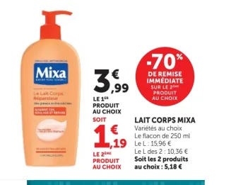 Lait corps Mixa