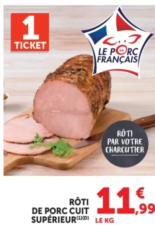 Rôti de porc cuit supérieur