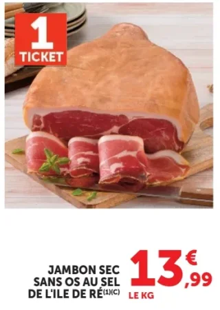 Jambon sec sans os au sel de l'île de Ré