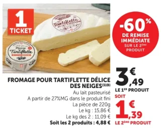 Fromage pour tartiflette Délice des Neiges