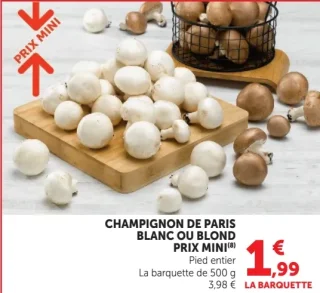 Champignon de Paris Blanc ou Blond Prix Mini