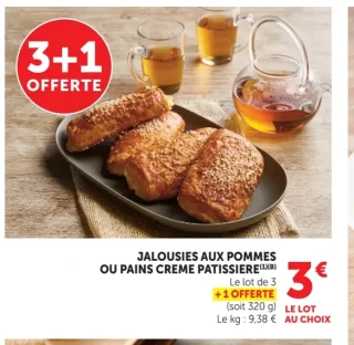 Jalousies aux pommes ou pains crème pâtissière