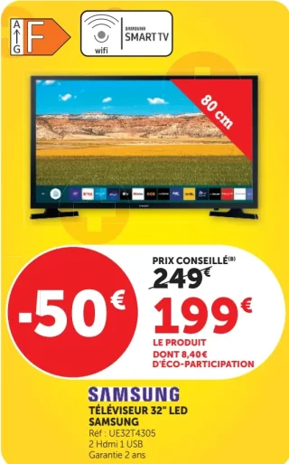 TÉLÉVISEUR 32" LED SAMSUNG UE32T4305