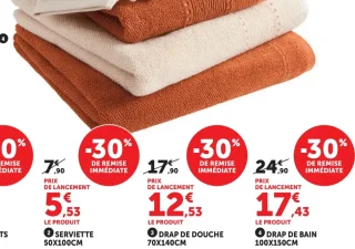 Drap de bain 100x150cm U Maison