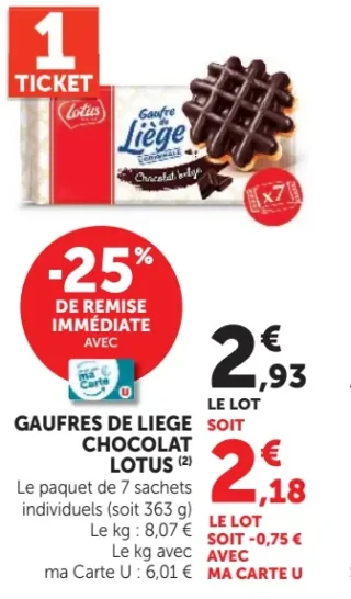 Gaufres de Liège chocolat Lotus