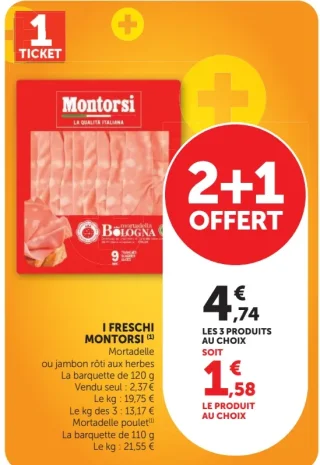 Mortadelle ou jambon rôti aux herbes I Freschi Montorsi