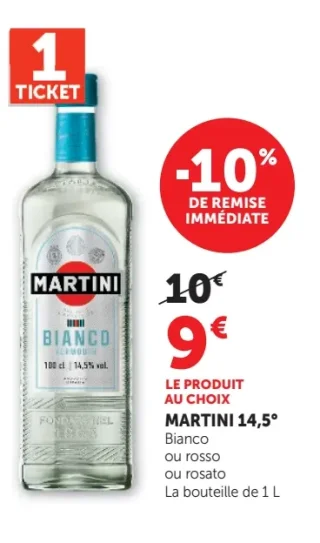 Martini Bianco ou Rosso ou Rosato 14,5°