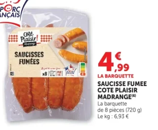 Saucisse fumee Cote Plaisir Madrange
