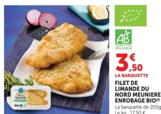 FILET DE LIMANDE DU NORD MEUNIERE ENROBAGE BIO