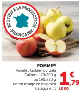 Pomme Golden ou Gala
