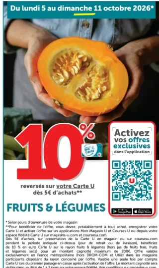 Fruits & Légumes (10% reversés sur votre Carte U)