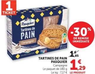 Tartines de pain Pasquier Campagne