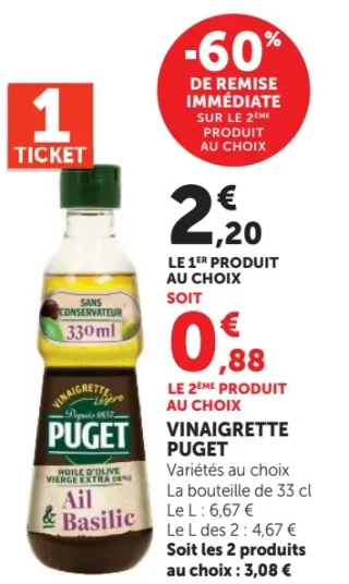 Vinaigrette Puget Variétés au choix