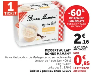 Dessert au lait Bonne Maman