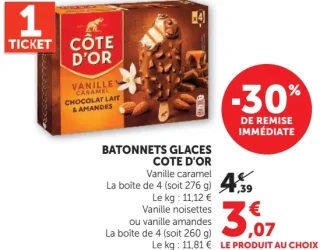 Batonnets glacés Côte d'Or
