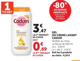 Gel ou crème lavant Cadum