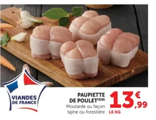 Paupiette de poulet Moutarde ou façon tajine ou forestière