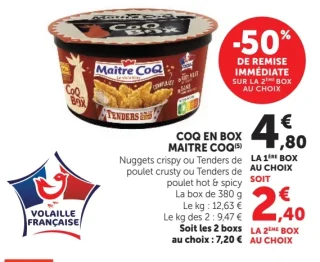 Coq en Box Maître CoQ (Nuggets crispy ou Tenders de poulet)