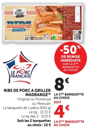 Ribs de porc à griller Madrange
