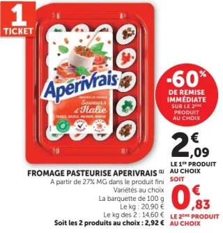 Fromage pasteurisé Aperivrais