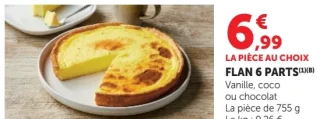 FLAN 6 PARTS Vanille, coco ou chocolat