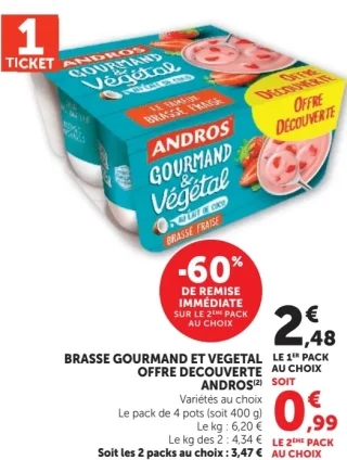 BRASSE GOURMAND ET VEGETAL OFFRE DECOUVERTE ANDROS Variétés au choix