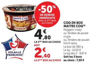 Coq en Box Maitre Coq Nuggets crispy ou Tenders de poulet
