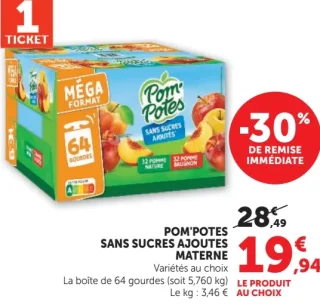 Pom'Potes sans sucres ajoutés Materne