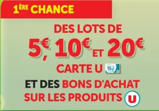 Jeu Les 20 Jours Plus - 1ère Chance : des lots de 5€, 10€ et 20€ Carte U