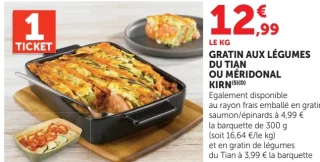 Gratin aux légumes du tian ou méridonal Kirn
