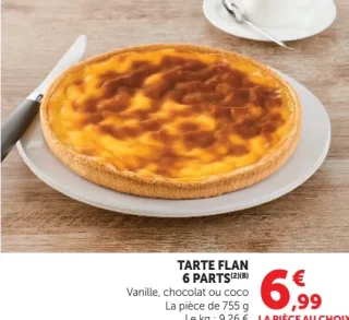Tarte flan 6 parts