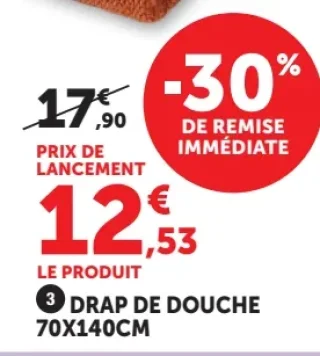 Drap de douche 70x140cm U Maison