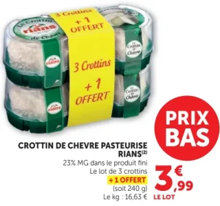 CROTTIN DE CHEVRE PASTEURISE RIANS