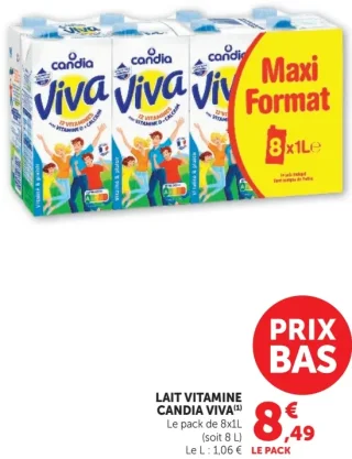 Lait Vitamine Candia Viva