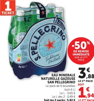 Eau minérale naturelle gazeuse San Pellegrino