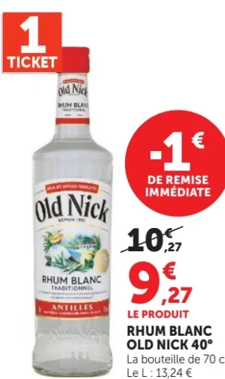 Rhum Blanc Old Nick 40°