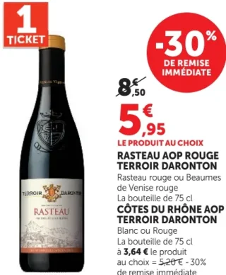 RASTEAU AOP ROUGE TERROIR DARONTON / COTES DU RHONE AOP TERROIR DARONTON