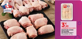 Hauts de cuisse ou pilons de poulet Duc