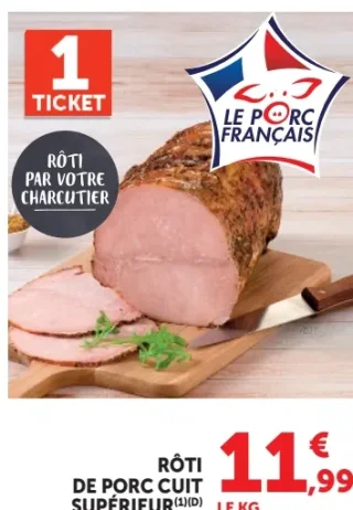 Rôti de porc cuit supérieur