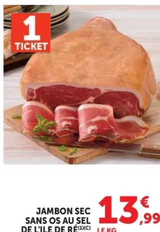 Jambon sec sans os au sel de l'ile de Ré