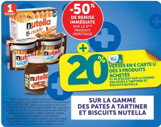 Gamme des pâtes à tartiner et biscuits Nutella